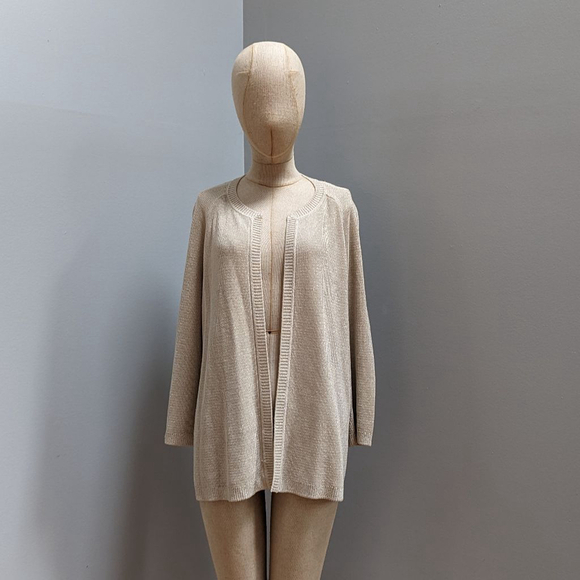 St. John Tops - St. John Gold Metallic Cardigan Sweater Flawed Large